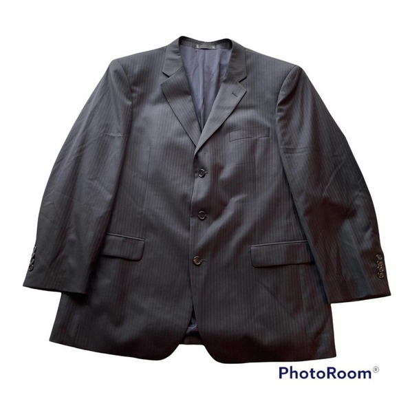 Emanuel Ungaro Suit Jacket Blazer Sport Coat Navy Blue Size 46R formal office - Picture 10 of 13